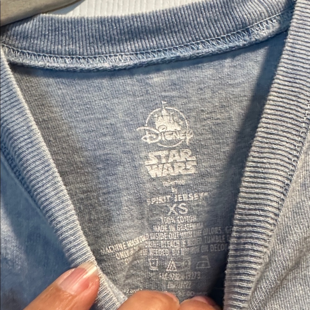 Disney Parks Star Wars Hoth Blue Acid Wash Spirit Jersey Tee Shirt XS - Picture 5 of 8